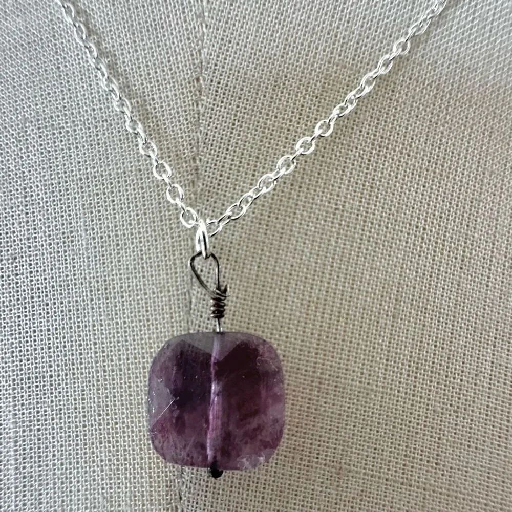Natural Amethyst Pendant Necklace